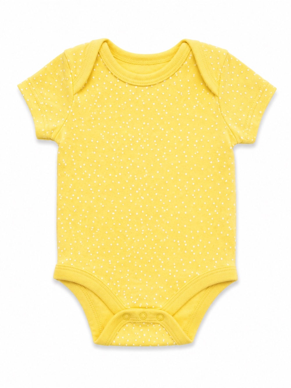 Yellow Dot Short-Sleeve Baby Bodysuit